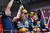 GP MONACO, Gara winner Sergio Perez (MEX) Red Bull Racing celebrates on the podium with Christian Horner (GBR) Red Bull Racing Team Principal.
29.05.2022. Formula 1 World Championship, Rd 7, Monaco Grand Prix, Monte Carlo, Monaco, Gara Day.
- www.xpbimages.com, EMail: requests@xpbimages.com © Copyright: Price / XPB Images