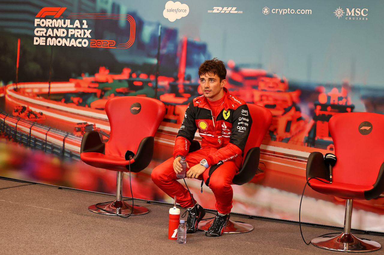 GP MONACO, Charles Leclerc (MON) Ferrari in the post qualifying FIA Press Conference.
28.05.2022. Formula 1 World Championship, Rd 7, Monaco Grand Prix, Monte Carlo, Monaco, Qualifiche Day.
- www.xpbimages.com, EMail: requests@xpbimages.com © Copyright: Moy / XPB Images