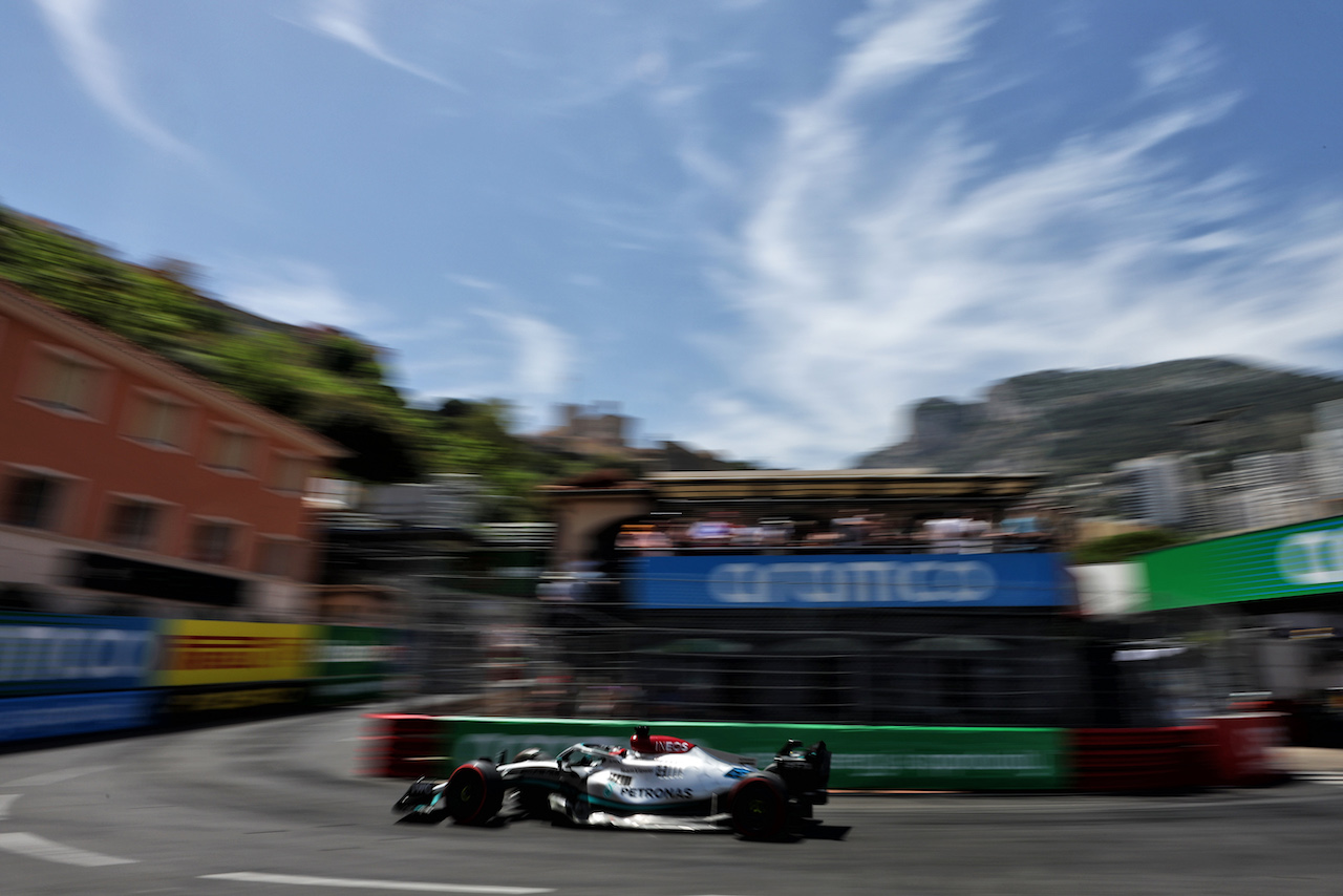 GP MONACO, George Russell (GBR) Mercedes AMG F1 W13.
28.05.2022. Formula 1 World Championship, Rd 7, Monaco Grand Prix, Monte Carlo, Monaco, Qualifiche Day.
- www.xpbimages.com, EMail: requests@xpbimages.com © Copyright: Bearne / XPB Images