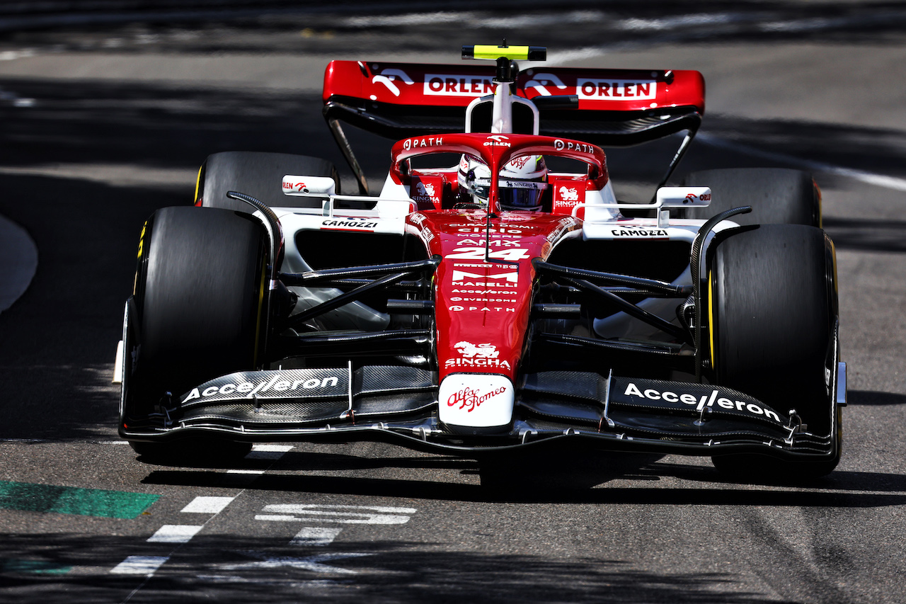 GP MONACO, Guanyu Zhou (CHN) Alfa Romeo F1 Team C42.
27.05.2022. Formula 1 World Championship, Rd 7, Monaco Grand Prix, Monte Carlo, Monaco, Venerdi'.
- www.xpbimages.com, EMail: requests@xpbimages.com © Copyright: Batchelor / XPB Images