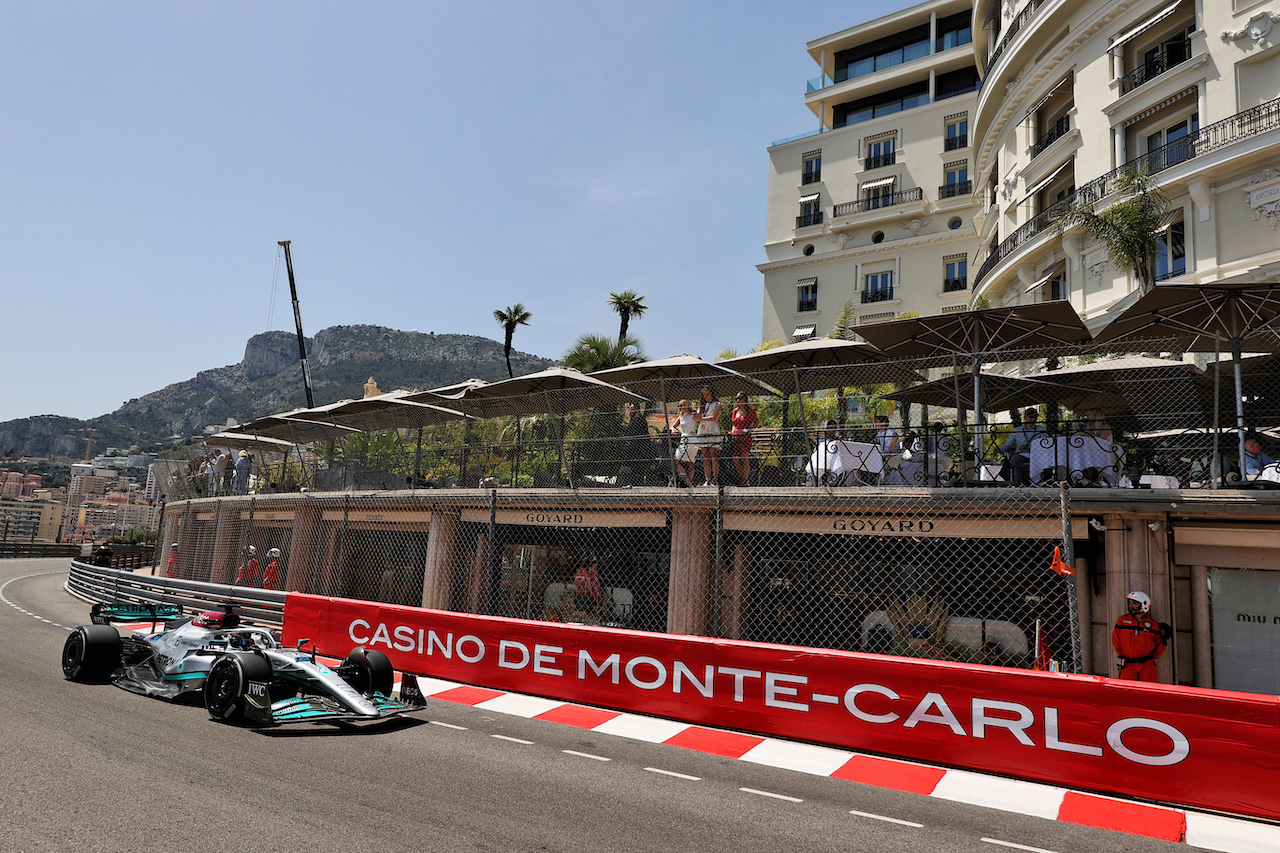 GP MONACO, George Russell (GBR) Mercedes AMG F1 W13.
27.05.2022. Formula 1 World Championship, Rd 7, Monaco Grand Prix, Monte Carlo, Monaco, Venerdi'.
- www.xpbimages.com, EMail: requests@xpbimages.com © Copyright: Moy / XPB Images