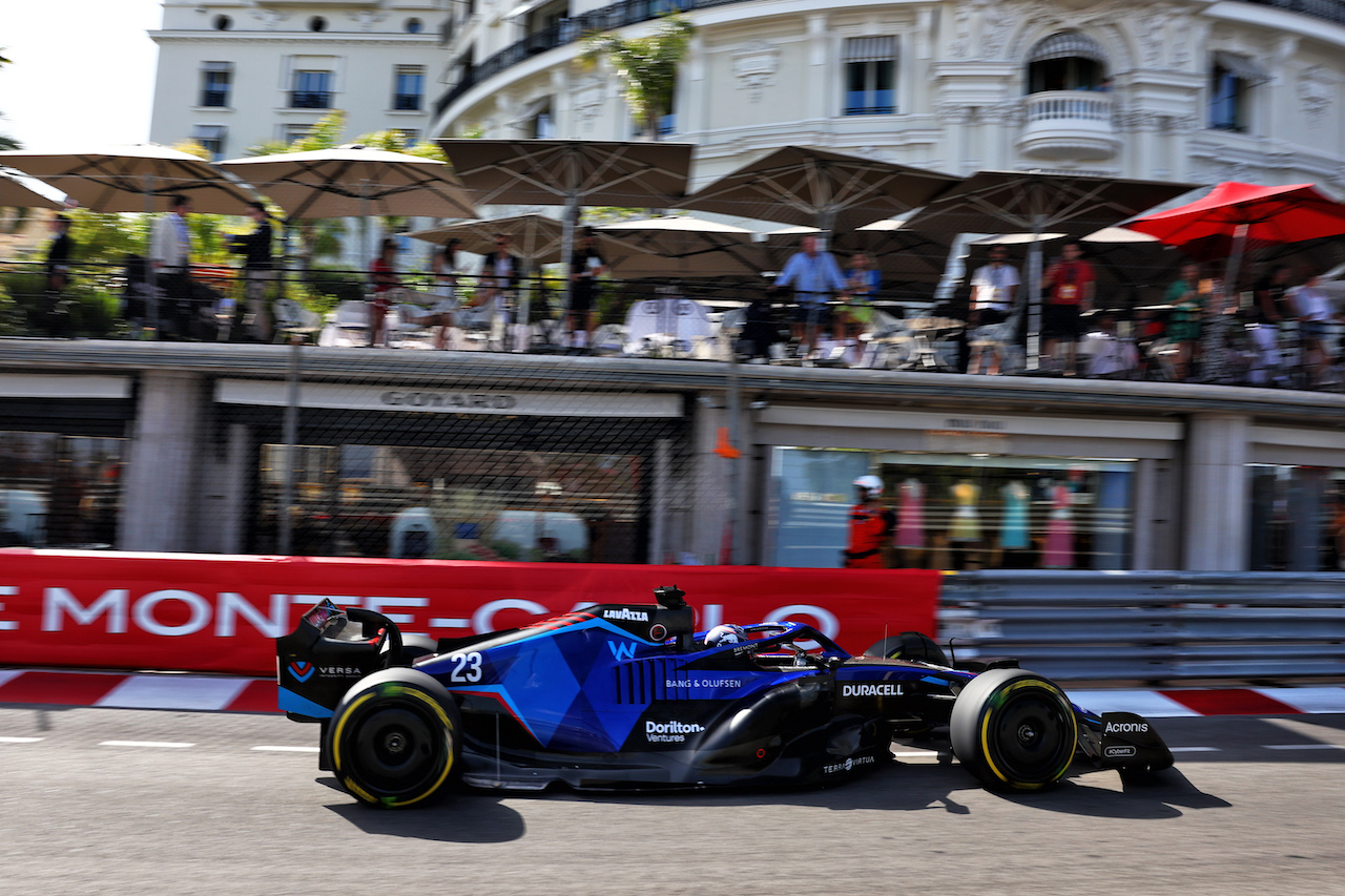 GP MONACO, Alexander Albon (THA) Williams Racing FW44.
27.05.2022. Formula 1 World Championship, Rd 7, Monaco Grand Prix, Monte Carlo, Monaco, Venerdi'.
- www.xpbimages.com, EMail: requests@xpbimages.com © Copyright: Batchelor / XPB Images