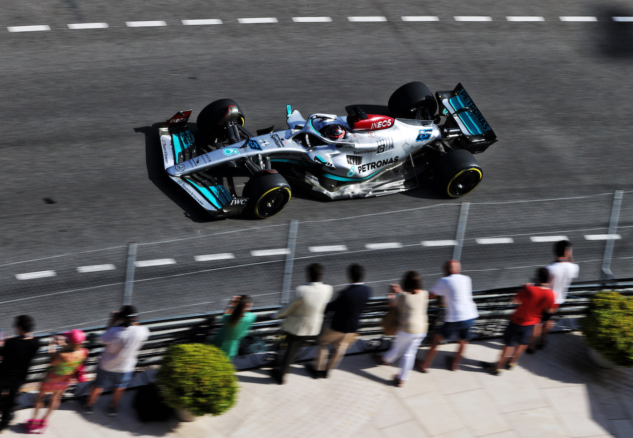 GP MONACO, George Russell (GBR) Mercedes AMG F1 W13.
27.05.2022. Formula 1 World Championship, Rd 7, Monaco Grand Prix, Monte Carlo, Monaco, Venerdi'.
- www.xpbimages.com, EMail: requests@xpbimages.com © Copyright: Moy / XPB Images