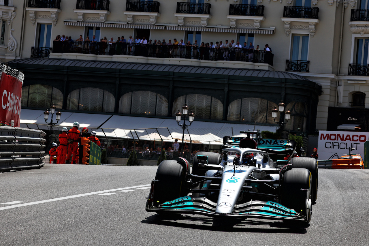 GP MONACO, George Russell (GBR) Mercedes AMG F1 W13.
27.05.2022. Formula 1 World Championship, Rd 7, Monaco Grand Prix, Monte Carlo, Monaco, Venerdi'.
- www.xpbimages.com, EMail: requests@xpbimages.com © Copyright: Batchelor / XPB Images