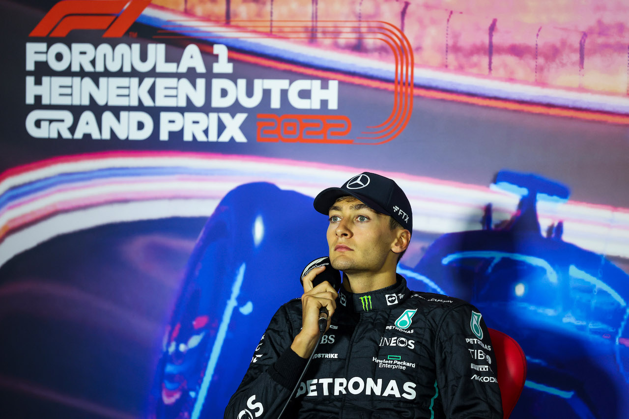 GP OLANDA, George Russell (GBR) Mercedes AMG F1 in the post race FIA Press Conference.
04.09.2022. Formula 1 World Championship, Rd 14, Dutch Grand Prix, Zandvoort, Netherlands, Gara Day.
- www.xpbimages.com, EMail: requests@xpbimages.com © Copyright: XPB Images