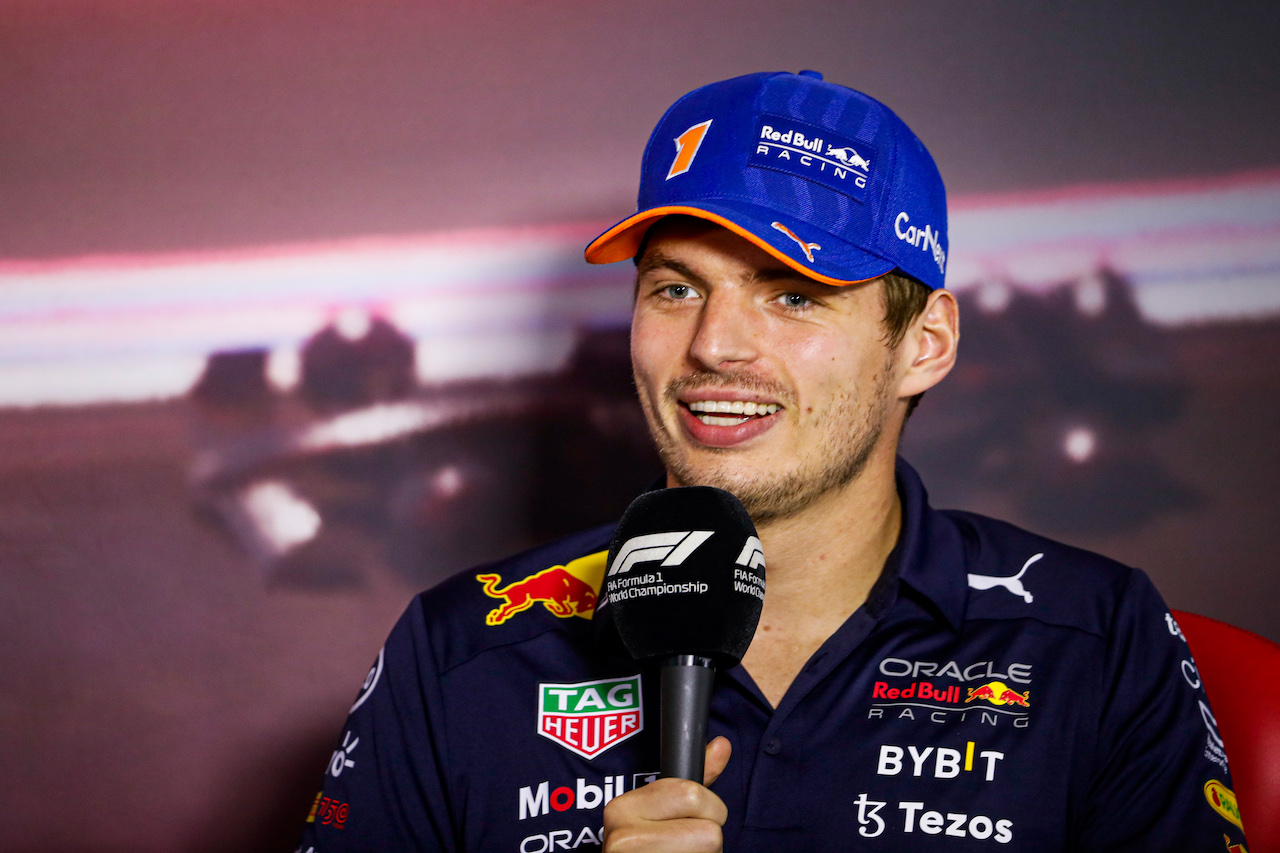 GP OLANDA, Max Verstappen (NLD) Red Bull Racing in the FIA Press Conference.
01.09.2022. Formula 1 World Championship, Rd 14, Dutch Grand Prix, Zandvoort, Netherlands, Preparation Day.
- www.xpbimages.com, EMail: requests@xpbimages.com © Copyright: XPB Images