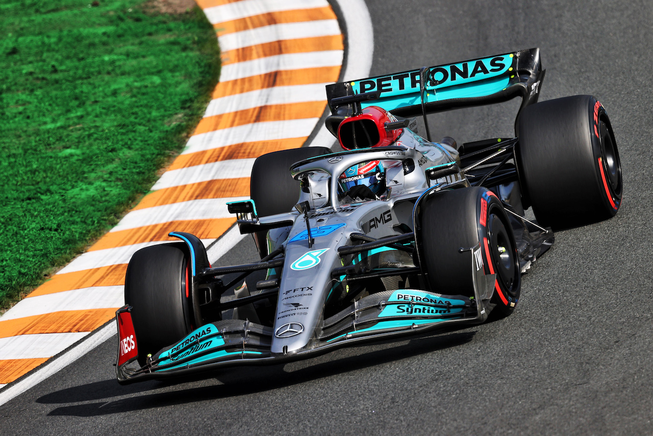 GP OLANDA, George Russell (GBR) Mercedes AMG F1 W13.
02.09.2022. Formula 1 World Championship, Rd 14, Dutch Grand Prix, Zandvoort, Netherlands, Practice Day.
- www.xpbimages.com, EMail: requests@xpbimages.com © Copyright: Moy / XPB Images