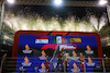 GP SINGAPORE, 1st place Sergio Perez (MEX) Red Bull Racing RB18, 2nd place Charles Leclerc (MON) Ferrari F1-75 e 3rd place Carlos Sainz Jr (ESP) Ferrari F1-75.
02.10.2022. Formula 1 World Championship, Rd 17, Singapore Grand Prix, Marina Bay Street Circuit, Singapore, Gara Day.
- www.xpbimages.com, EMail: requests@xpbimages.com ¬© Copyright: Batchelor / XPB Images