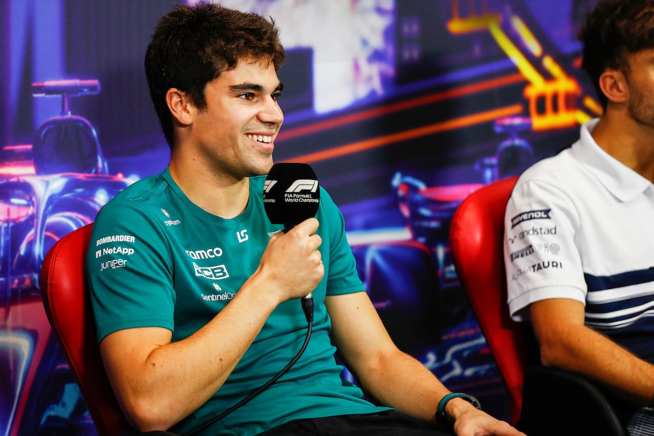 GP SINGAPORE, Lance Stroll (CDN) Aston Martin F1 Team in the FIA Press Conference.
29.09.2022. Formula 1 World Championship, Rd 17, Singapore Grand Prix, Marina Bay Street Circuit, Singapore, Preparation Day.
- www.xpbimages.com, EMail: requests@xpbimages.com © Copyright: XPB Images