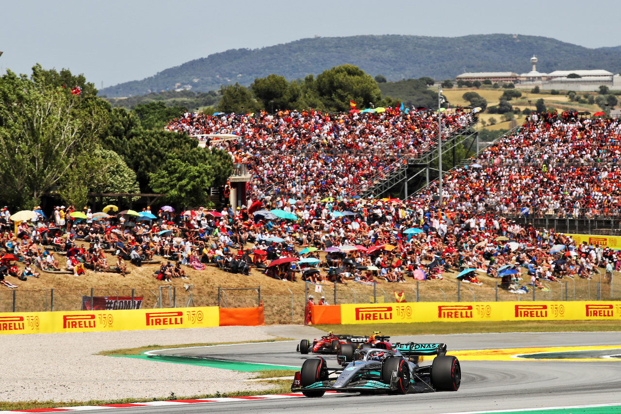 GP SPAGNA, George Russell (GBR) Mercedes AMG F1 W13.
22.05.2022. Formula 1 World Championship, Rd 6, Spanish Grand Prix, Barcelona, Spain, Gara Day.
 - www.xpbimages.com, EMail: requests@xpbimages.com © Copyright: Coates / XPB Images