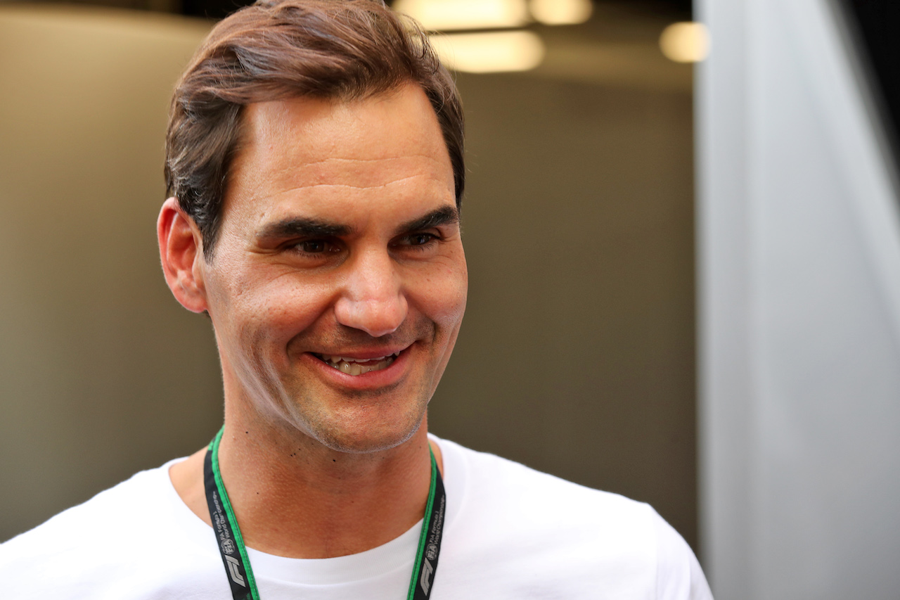 GP SPAGNA, Roger Federer (SUI) Tennis Player.
21.05.2022. Formula 1 World Championship, Rd 6, Spanish Grand Prix, Barcelona, Spain, Qualifiche Day.
 - www.xpbimages.com, EMail: requests@xpbimages.com © Copyright: Coates / XPB Images