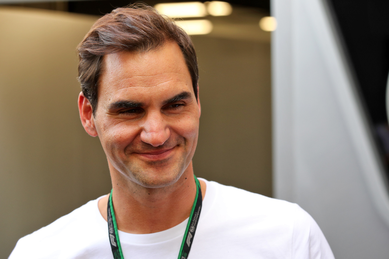 GP SPAGNA, Roger Federer (SUI) Tennis Player.
21.05.2022. Formula 1 World Championship, Rd 6, Spanish Grand Prix, Barcelona, Spain, Qualifiche Day.
 - www.xpbimages.com, EMail: requests@xpbimages.com © Copyright: Coates / XPB Images