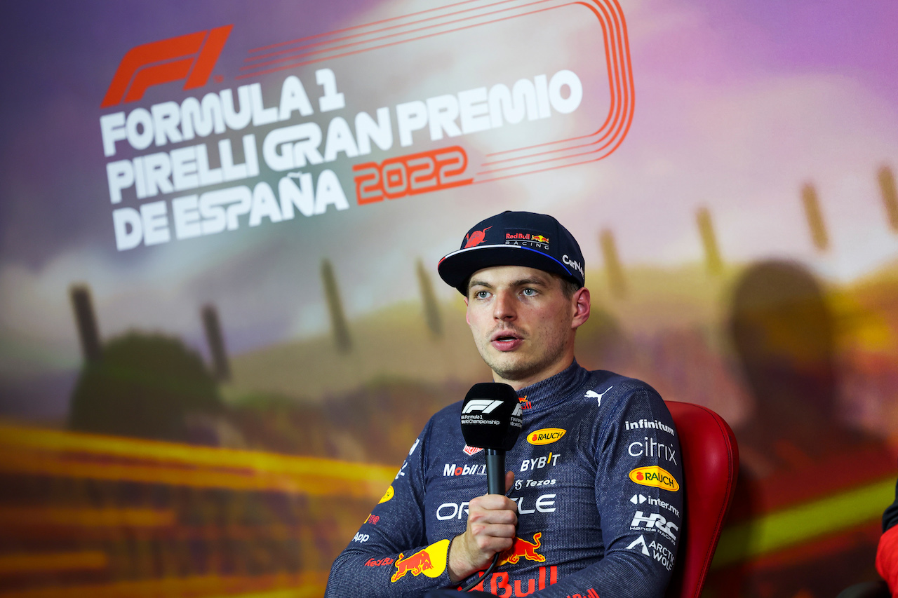 GP SPAGNA, Max Verstappen (NLD) Red Bull Racing, in the post qualifying FIA Press Conference.
21.05.2022. Formula 1 World Championship, Rd 6, Spanish Grand Prix, Barcelona, Spain, Qualifiche Day.
- www.xpbimages.com, EMail: requests@xpbimages.com © Copyright: XPB Images
