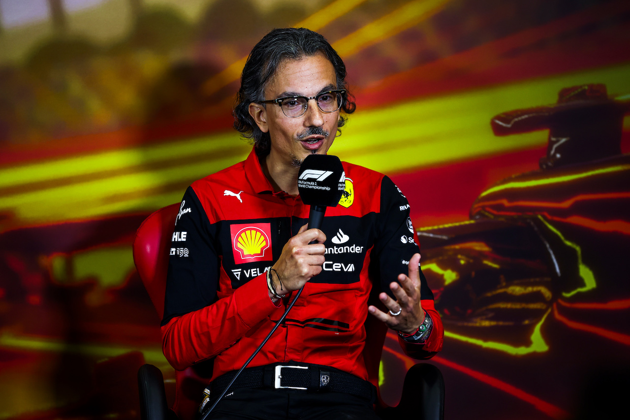 GP SPAGNA, Laurent Mekies (FRA) Ferrari Sporting Director in the FIA Press Conference.
21.05.2022. Formula 1 World Championship, Rd 6, Spanish Grand Prix, Barcelona, Spain, Qualifiche Day.
- www.xpbimages.com, EMail: requests@xpbimages.com © Copyright: XPB Images