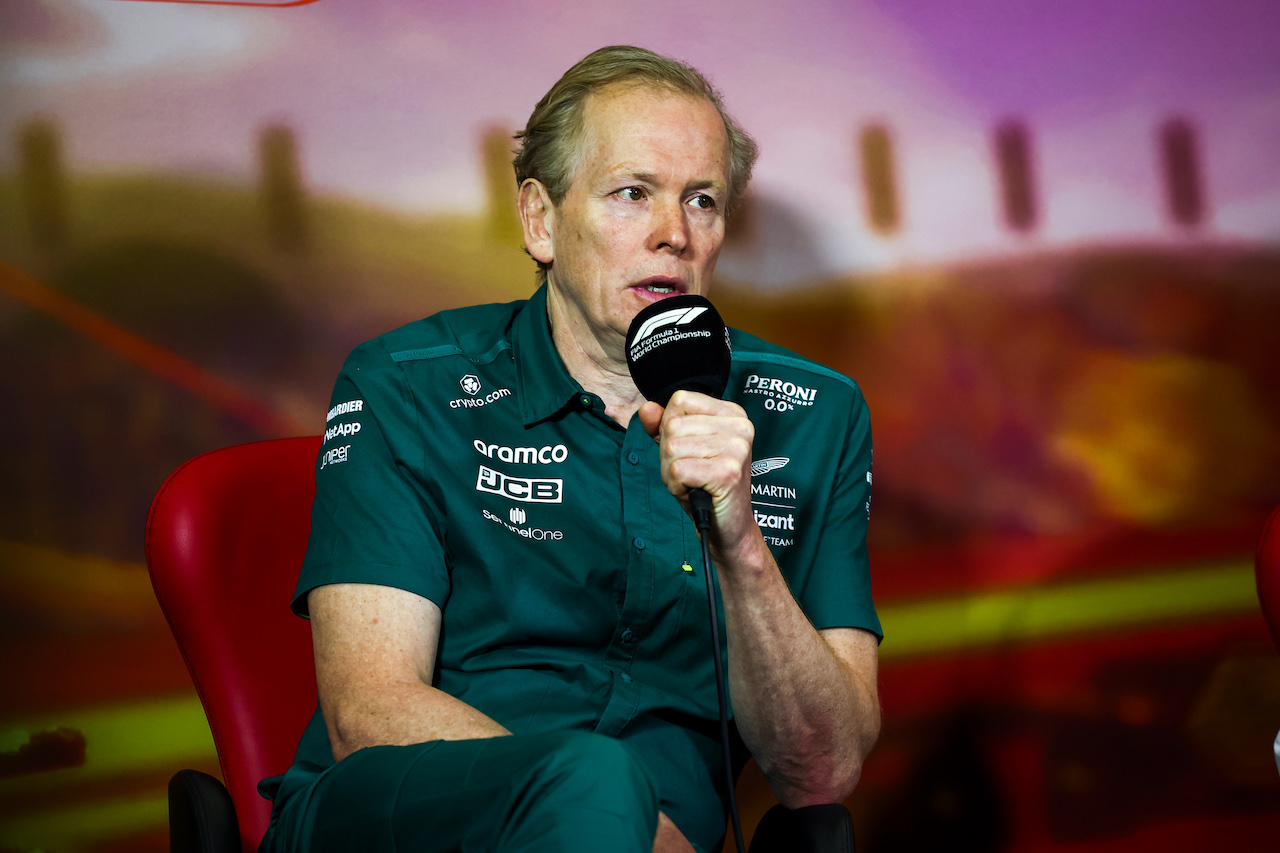 GP SPAGNA, Andrew Green (GBR) Aston Martin F1 Team Technical Director in the FIA Press Conference.
21.05.2022. Formula 1 World Championship, Rd 6, Spanish Grand Prix, Barcelona, Spain, Qualifiche Day.
- www.xpbimages.com, EMail: requests@xpbimages.com © Copyright: XPB Images