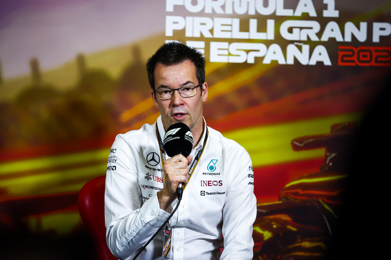 GP SPAGNA, Mike Elliott (GBR) Mercedes AMG F1 Technical Director in the FIA Press Conference.
21.05.2022. Formula 1 World Championship, Rd 6, Spanish Grand Prix, Barcelona, Spain, Qualifiche Day.
- www.xpbimages.com, EMail: requests@xpbimages.com © Copyright: XPB Images