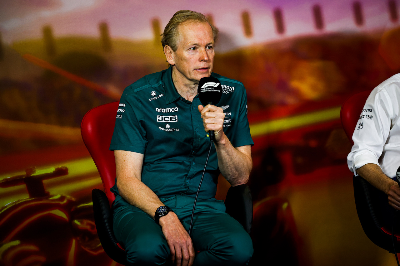 GP SPAGNA, Andrew Green (GBR) Aston Martin F1 Team Technical Director in the FIA Press Conference.
21.05.2022. Formula 1 World Championship, Rd 6, Spanish Grand Prix, Barcelona, Spain, Qualifiche Day.
- www.xpbimages.com, EMail: requests@xpbimages.com © Copyright: XPB Images