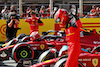 GP SPAGNA, Carlos Sainz Jr (ESP) Ferrari F1-75 celebrates his third position in qualifying parc ferme.
21.05.2022. Formula 1 World Championship, Rd 6, Spanish Grand Prix, Barcelona, Spain, Qualifiche Day.
 - www.xpbimages.com, EMail: requests@xpbimages.com © Copyright: Coates / XPB Images