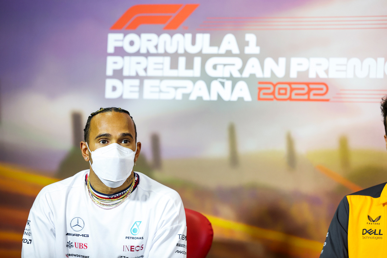 GP SPAGNA, Lewis Hamilton (GBR) Mercedes AMG F1 in the FIA Press Conference.
20.05.2022 Formula 1 World Championship, Rd 6, Spanish Grand Prix, Barcelona, Spain, Practice Day.
- www.xpbimages.com, EMail: requests@xpbimages.com © Copyright: XPB Images