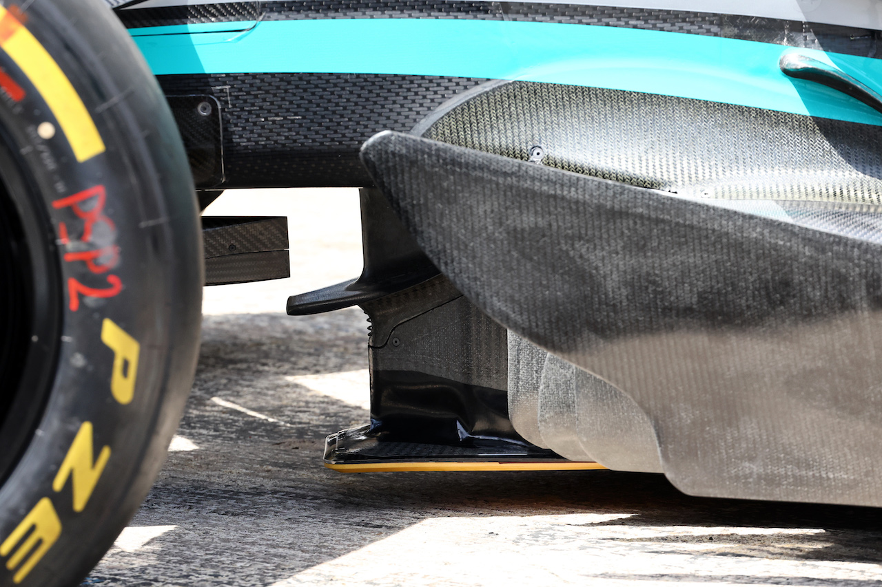 GP SPAGNA, Mercedes AMG F1 W13 floor detail.
20.05.2022 Formula 1 World Championship, Rd 6, Spanish Grand Prix, Barcelona, Spain, Practice Day.
- www.xpbimages.com, EMail: requests@xpbimages.com © Copyright: Batchelor / XPB Images