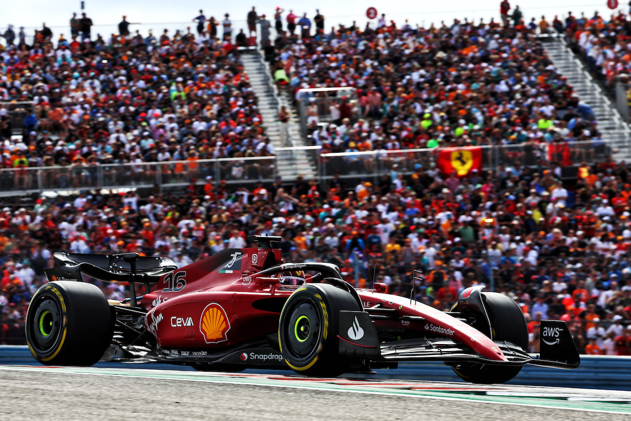 GP STATI UNITI, Charles Leclerc (MON) Ferrari F1-75.
23.10.2022. Formula 1 World Championship, Rd 19, United States Grand Prix, Austin, Texas, USA, Gara Day.
- www.xpbimages.com, EMail: requests@xpbimages.com © Copyright: Batchelor / XPB Images