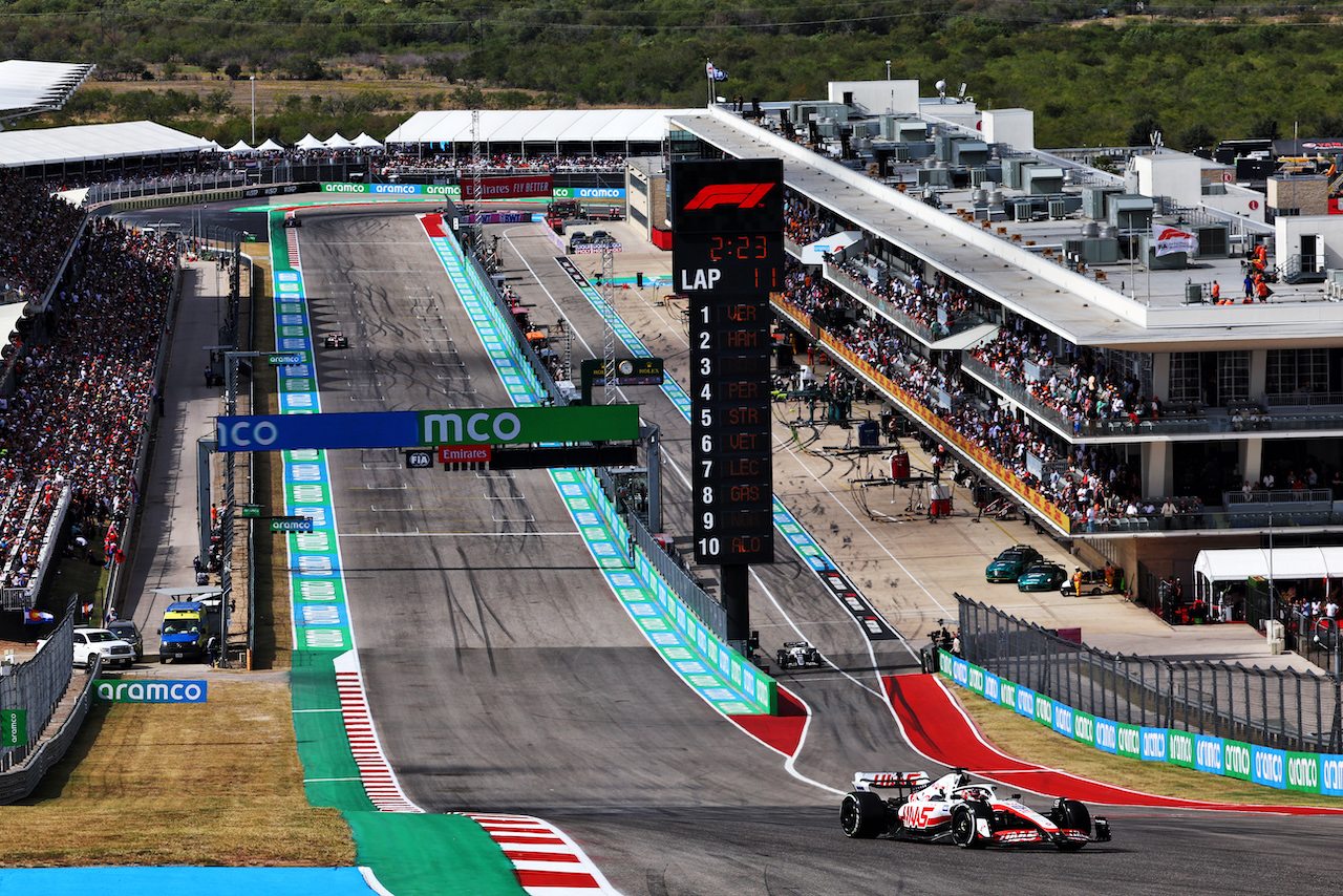 GP STATI UNITI, Kevin Magnussen (DEN) Haas VF-22.
23.10.2022. Formula 1 World Championship, Rd 19, United States Grand Prix, Austin, Texas, USA, Gara Day.
- www.xpbimages.com, EMail: requests@xpbimages.com © Copyright: Batchelor / XPB Images