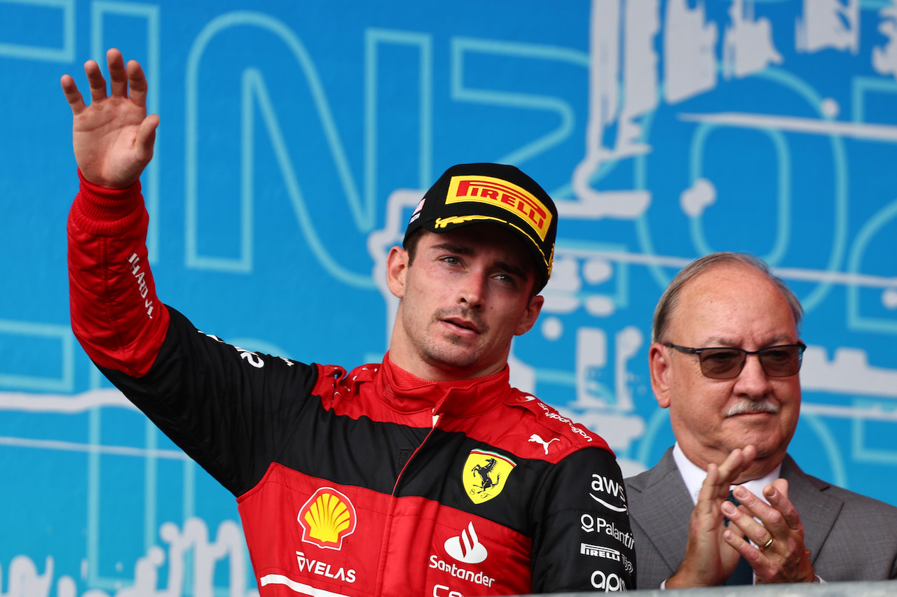 GP STATI UNITI, 3rd place Charles Leclerc (MON) Ferrari.
23.10.2022. Formula 1 World Championship, Rd 19, United States Grand Prix, Austin, Texas, USA, Gara Day.
- www.xpbimages.com, EMail: requests@xpbimages.com ¬© Copyright: Batchelor / XPB Images