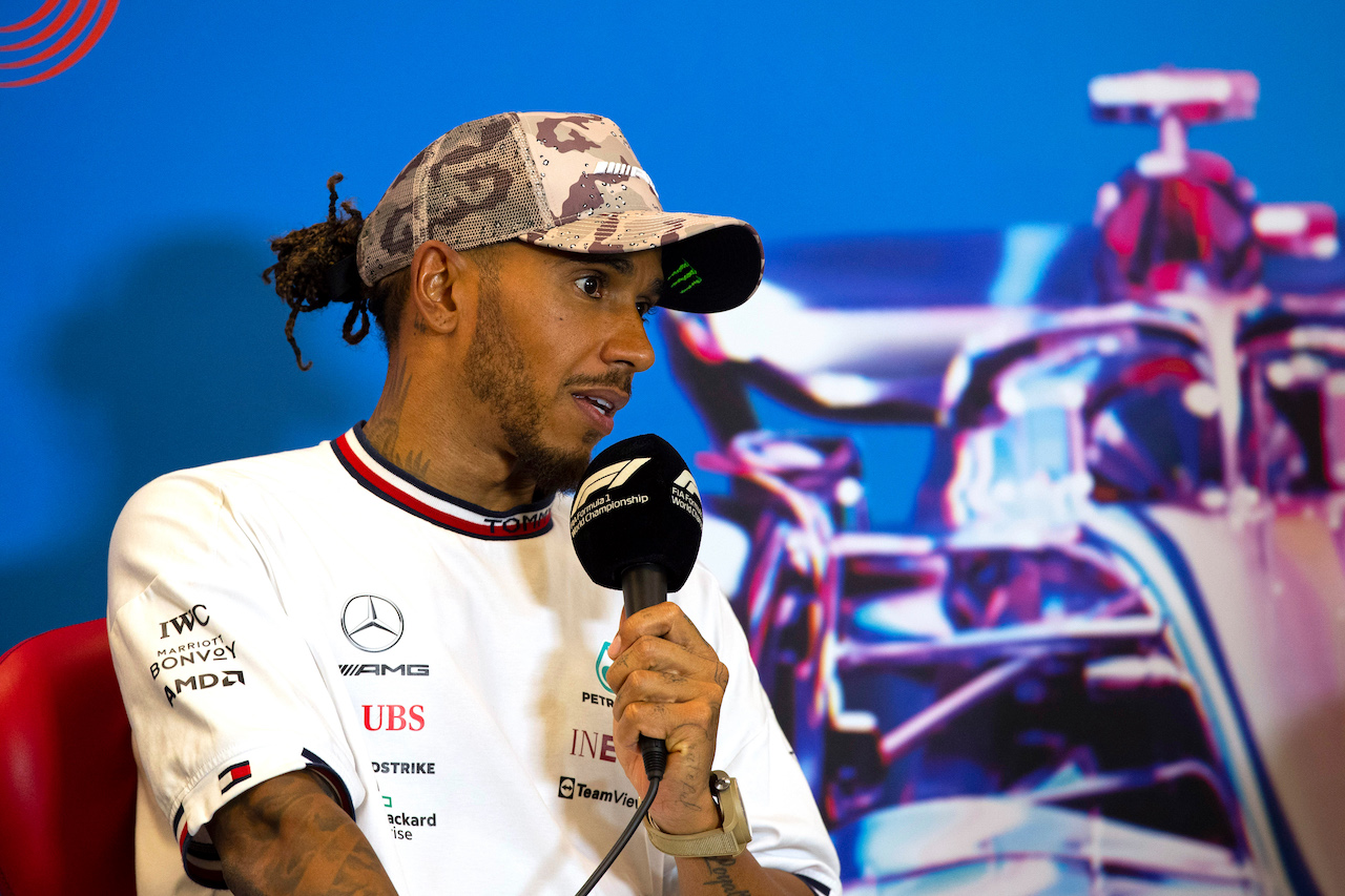 GP STATI UNITI, Lewis Hamilton (GBR) Mercedes AMG F1 in the post race FIA Press Conference.
23.10.2022. Formula 1 World Championship, Rd 19, United States Grand Prix, Austin, Texas, USA, Gara Day.
- www.xpbimages.com, EMail: requests@xpbimages.com © Copyright: XPB Images