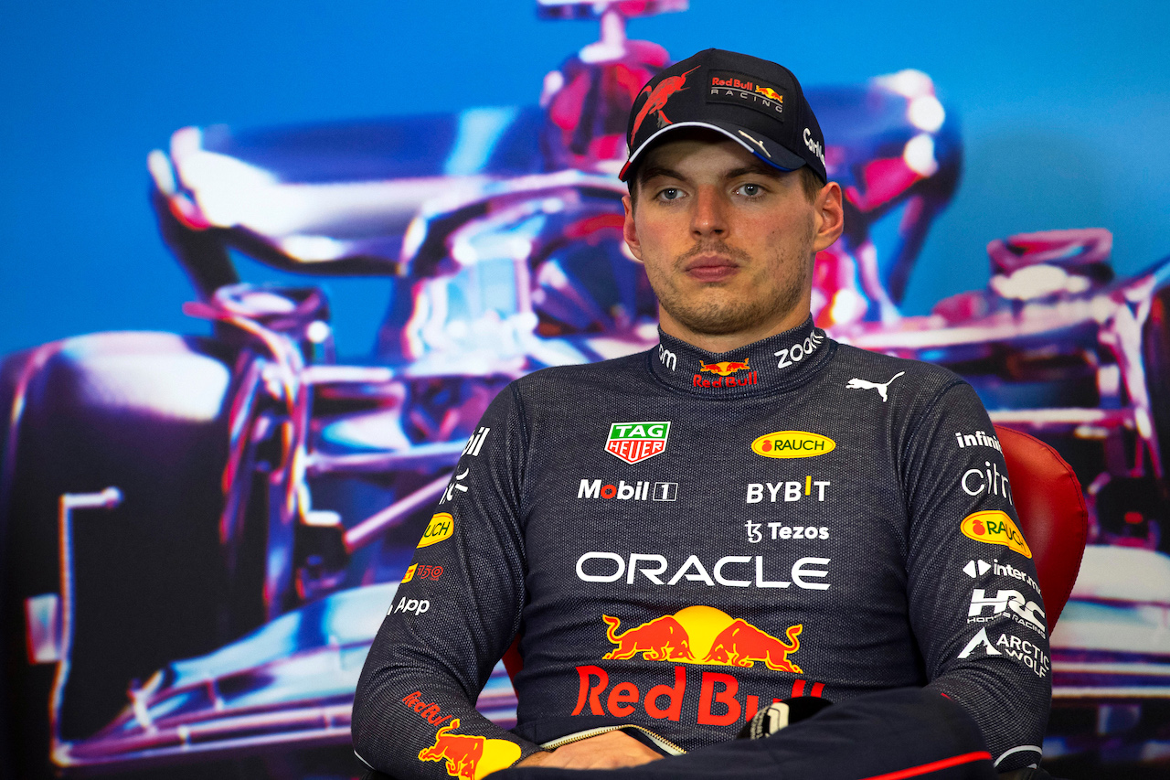 GP STATI UNITI, Max Verstappen (NLD) Red Bull Racing in the post race FIA Press Conference.
23.10.2022. Formula 1 World Championship, Rd 19, United States Grand Prix, Austin, Texas, USA, Gara Day.
- www.xpbimages.com, EMail: requests@xpbimages.com © Copyright: XPB Images
