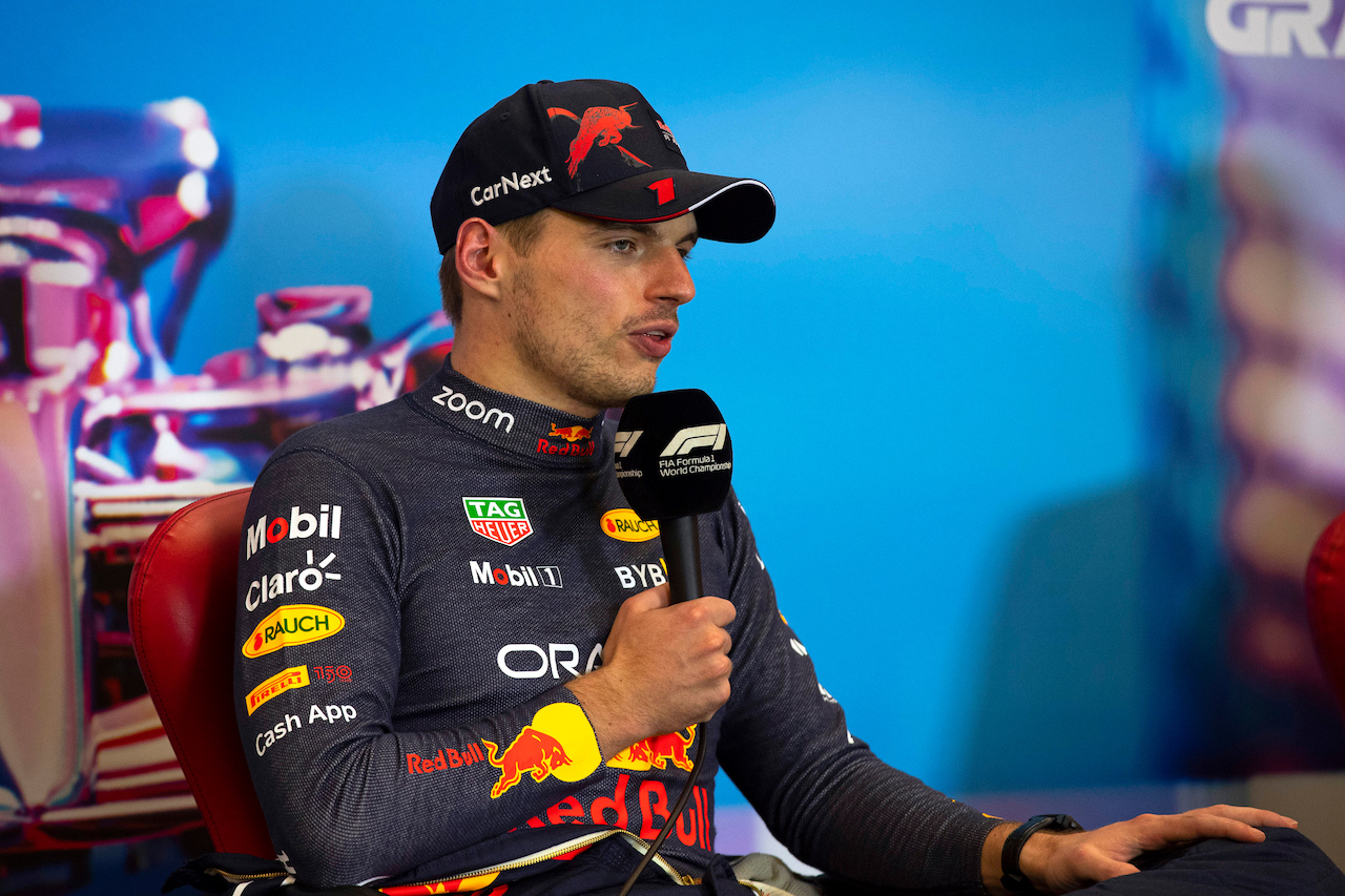 GP STATI UNITI, Max Verstappen (NLD) Red Bull Racing in the post race FIA Press Conference.
23.10.2022. Formula 1 World Championship, Rd 19, United States Grand Prix, Austin, Texas, USA, Gara Day.
- www.xpbimages.com, EMail: requests@xpbimages.com © Copyright: XPB Images