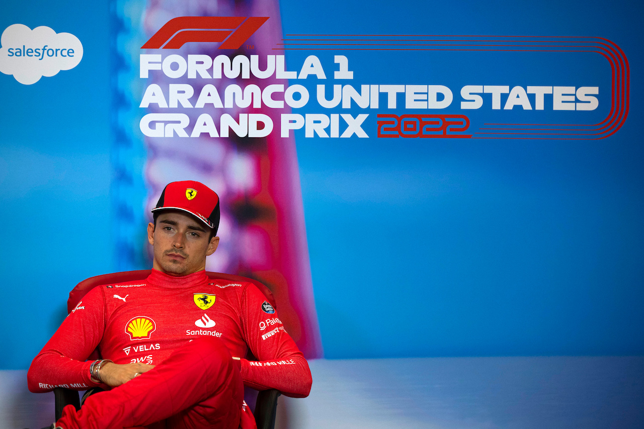 GP STATI UNITI, Charles Leclerc (MON) Ferrari in the post race FIA Press Conference.
23.10.2022. Formula 1 World Championship, Rd 19, United States Grand Prix, Austin, Texas, USA, Gara Day.
- www.xpbimages.com, EMail: requests@xpbimages.com © Copyright: XPB Images
