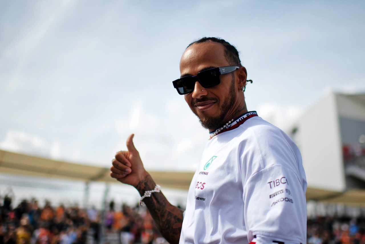 GP STATI UNITI, Lewis Hamilton (GBR) Mercedes AMG F1 on the drivers parade.
23.10.2022. Formula 1 World Championship, Rd 19, United States Grand Prix, Austin, Texas, USA, Gara Day.
- www.xpbimages.com, EMail: requests@xpbimages.com © Copyright: Price / XPB Images