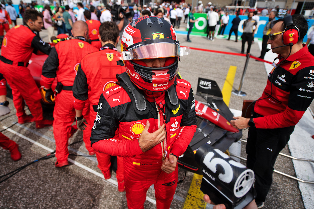 GP STATI UNITI, Carlos Sainz Jr (ESP) Ferrari on the grid.
23.10.2022. Formula 1 World Championship, Rd 19, United States Grand Prix, Austin, Texas, USA, Gara Day.
- www.xpbimages.com, EMail: requests@xpbimages.com © Copyright: Price / XPB Images