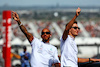 GP STATI UNITI, (L to R): Lewis Hamilton (GBR) Mercedes AMG F1 e team mate George Russell (GBR) Mercedes AMG F1 on the drivers parade.
23.10.2022. Formula 1 World Championship, Rd 19, United States Grand Prix, Austin, Texas, USA, Gara Day.
 - www.xpbimages.com, EMail: requests@xpbimages.com © Copyright: Coates / XPB Images