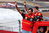 GP STATI UNITI, (L to R): Carlos Sainz Jr (ESP) Ferrari e team mate Charles Leclerc (MON) Ferrari on the drivers parade.
23.10.2022. Formula 1 World Championship, Rd 19, United States Grand Prix, Austin, Texas, USA, Gara Day.
 - www.xpbimages.com, EMail: requests@xpbimages.com © Copyright: Coates / XPB Images
