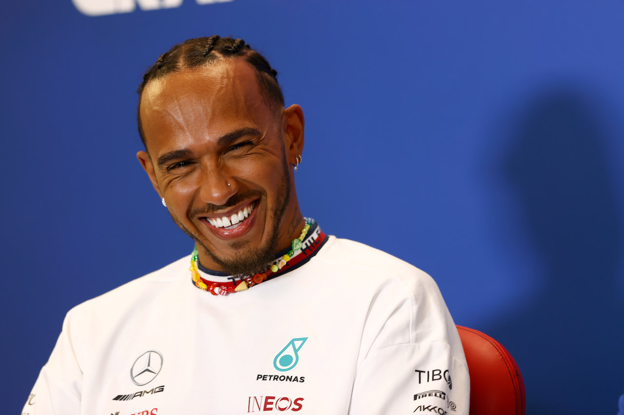 GP STATI UNITI, Lewis Hamilton (GBR) Mercedes AMG F1 in the FIA Press Conference.
20.10.2022. Formula 1 World Championship, Rd 19, United States Grand Prix, Austin, Texas, USA, Preparation Day.
- www.xpbimages.com, EMail: requests@xpbimages.com © Copyright: XPB Images