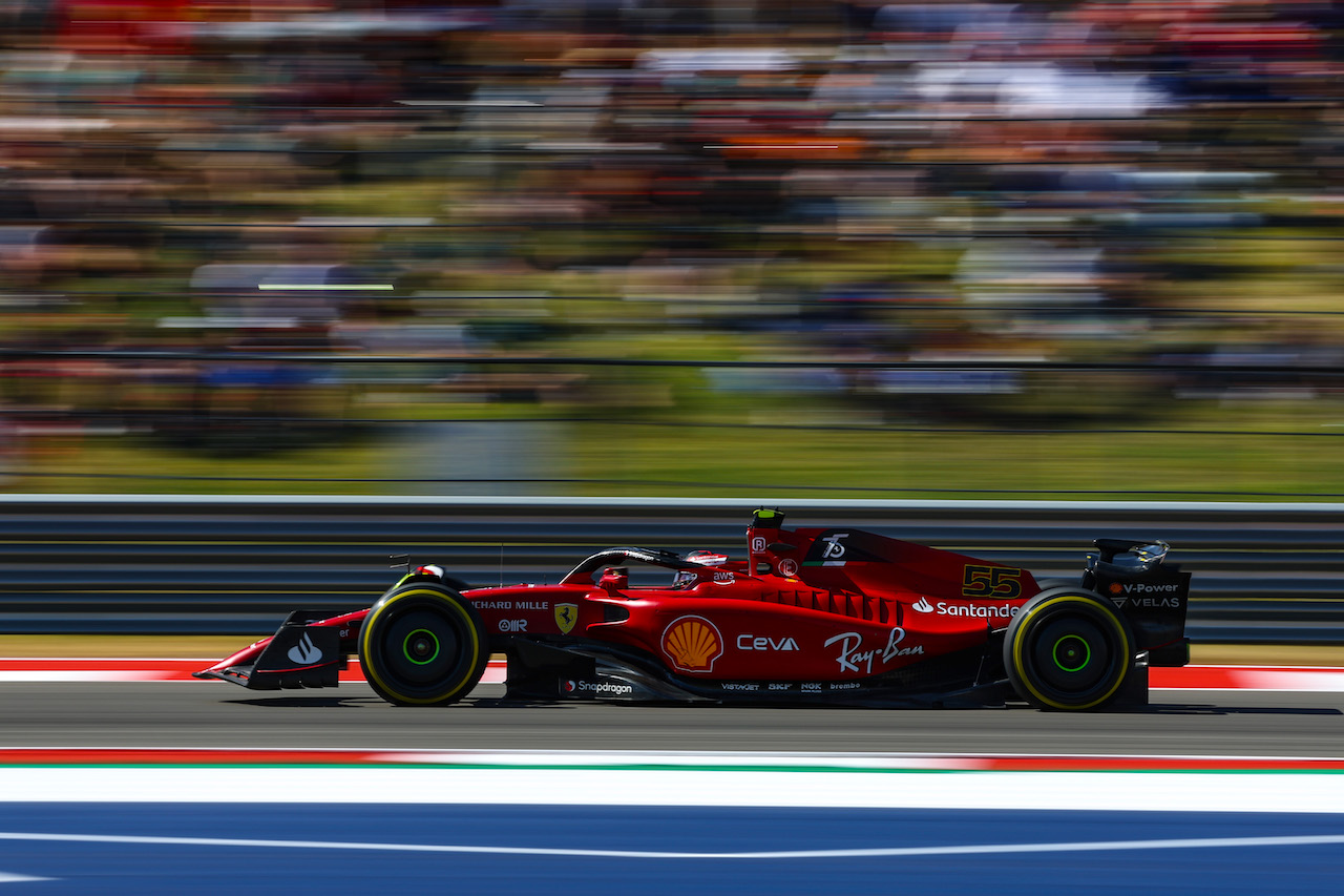 GP STATI UNITI, Carlos Sainz Jr (ESP), Ferrari 
22.10.2022. Formula 1 World Championship, Rd 19, United States Grand Prix, Austin, Texas, USA, Qualifiche Day.
- www.xpbimages.com, EMail: requests@xpbimages.com ¬© Copyright: Charniaux / XPB Images