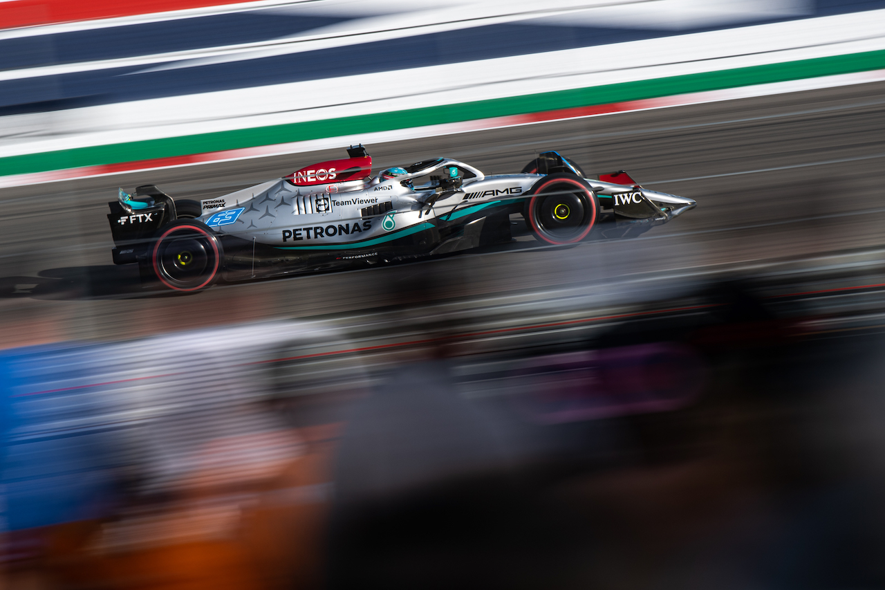 GP STATI UNITI, George Russell (GBR) Mercedes AMG F1 W13.
22.10.2022. Formula 1 World Championship, Rd 19, United States Grand Prix, Austin, Texas, USA, Qualifiche Day.
- www.xpbimages.com, EMail: requests@xpbimages.com © Copyright: Price / XPB Images