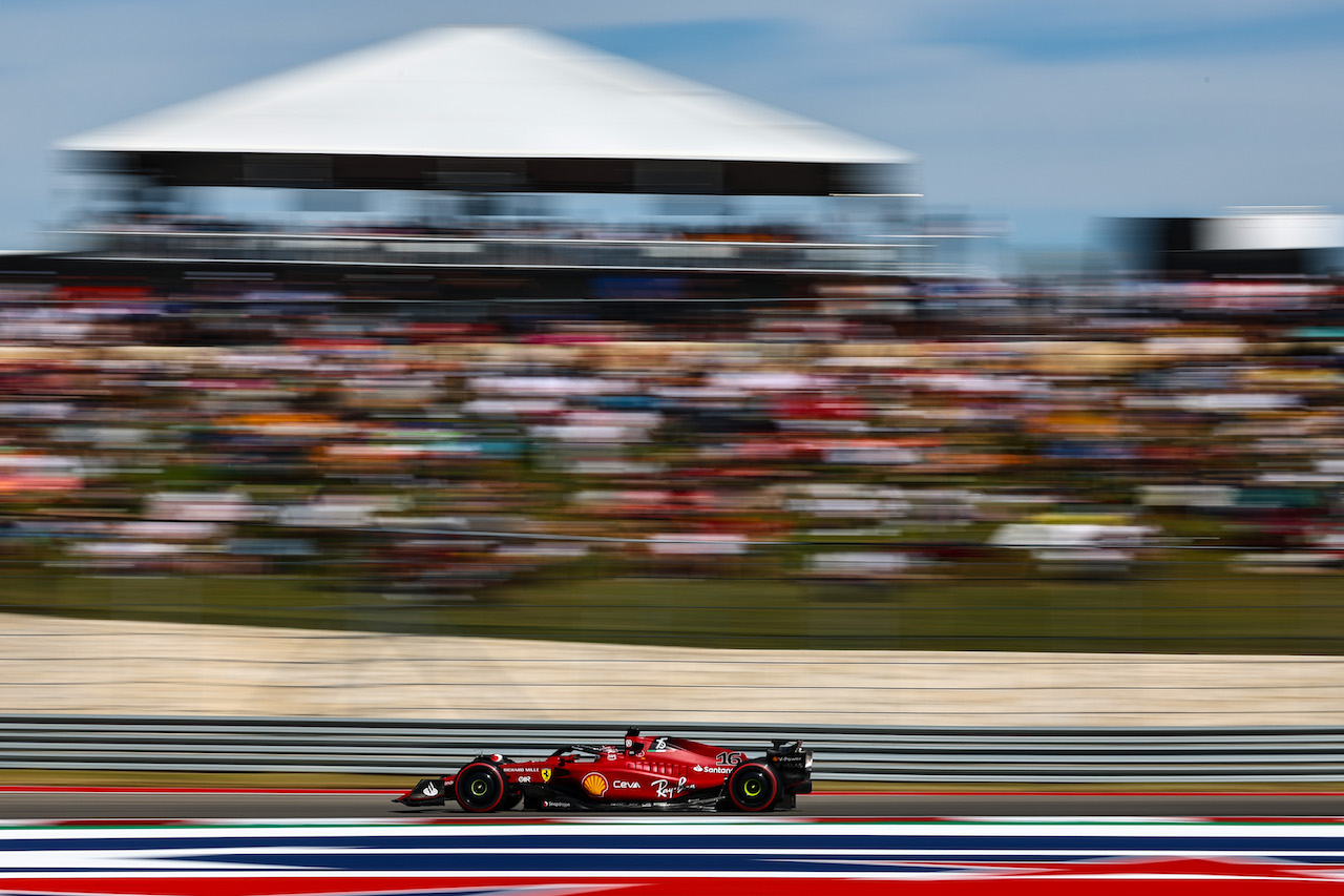 GP STATI UNITI, Charles Leclerc (FRA), Ferrari 
22.10.2022. Formula 1 World Championship, Rd 19, United States Grand Prix, Austin, Texas, USA, Qualifiche Day.
- www.xpbimages.com, EMail: requests@xpbimages.com ¬© Copyright: Charniaux / XPB Images
