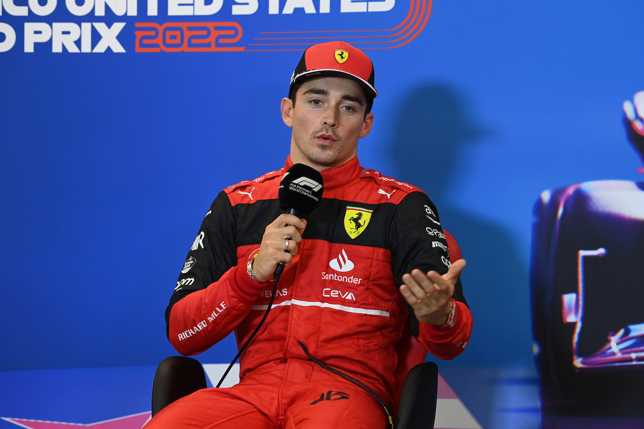 GP STATI UNITI, Charles Leclerc (MON) Ferrari in the post qualifying FIA Press Conference.
22.10.2022. Formula 1 World Championship, Rd 19, United States Grand Prix, Austin, Texas, USA, Qualifiche Day.
- www.xpbimages.com, EMail: requests@xpbimages.com © Copyright: XPB Images