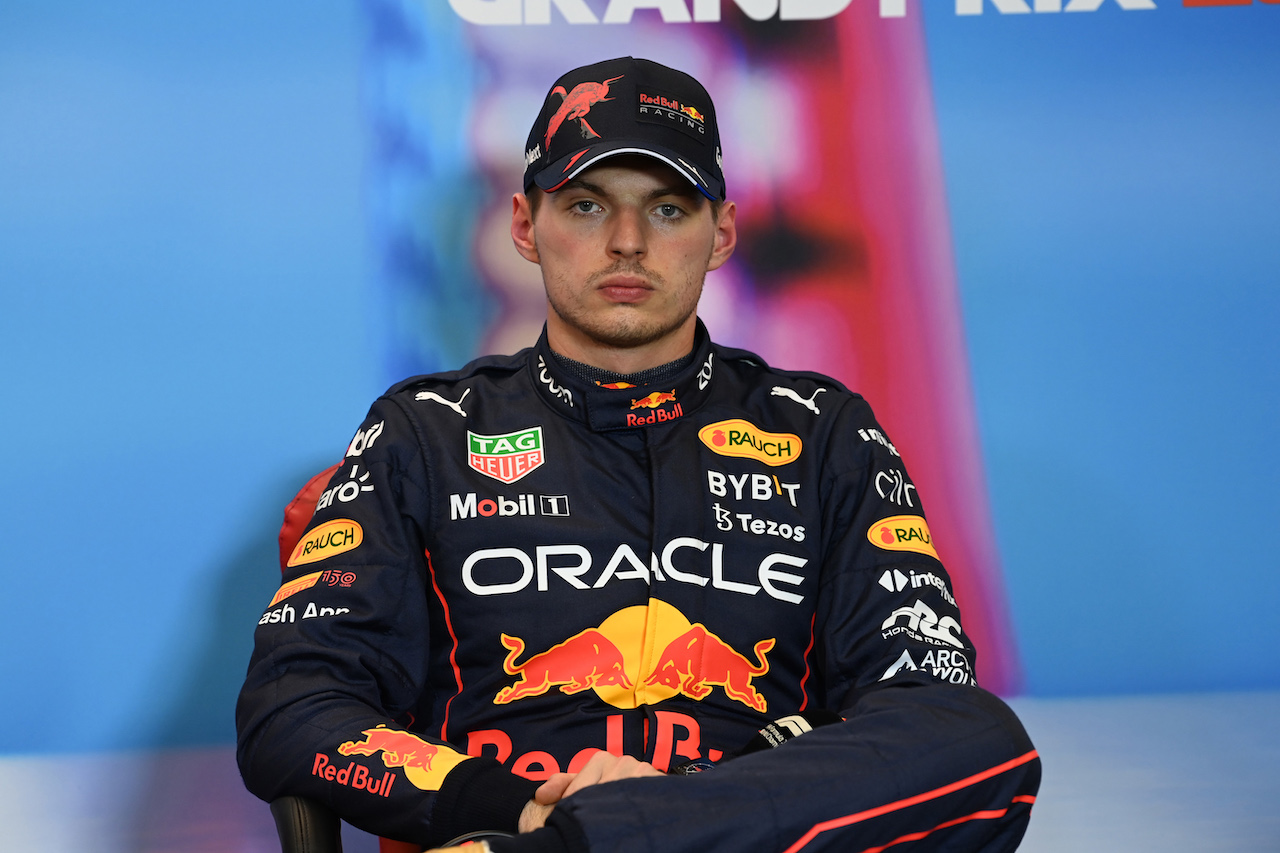 GP STATI UNITI, Max Verstappen (NLD) Red Bull Racing in the post qualifying FIA Press Conference.
22.10.2022. Formula 1 World Championship, Rd 19, United States Grand Prix, Austin, Texas, USA, Qualifiche Day.
- www.xpbimages.com, EMail: requests@xpbimages.com © Copyright: XPB Images