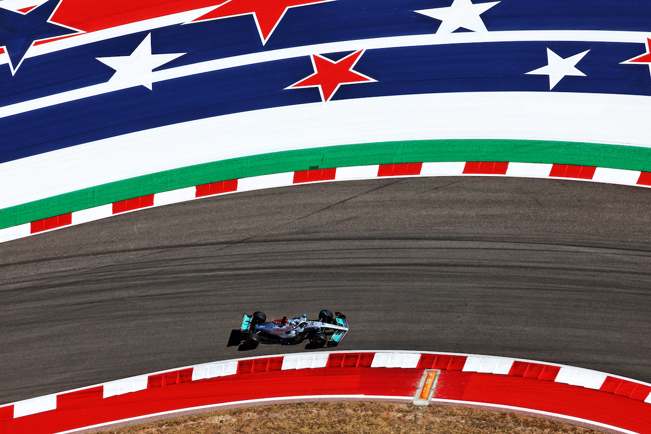 GP STATI UNITI, George Russell (GBR) Mercedes AMG F1 W13.
22.10.2022. Formula 1 World Championship, Rd 19, United States Grand Prix, Austin, Texas, USA, Qualifiche Day.
 - www.xpbimages.com, EMail: requests@xpbimages.com © Copyright: Coates / XPB Images