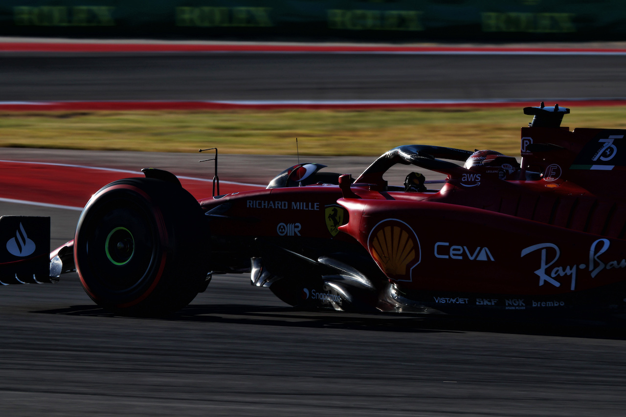 GP STATI UNITI, Charles Leclerc (MON) Ferrari F1-75.
21.10.2022. Formula 1 World Championship, Rd 19, United States Grand Prix, Austin, Texas, USA, Practice Day.
 - www.xpbimages.com, EMail: requests@xpbimages.com © Copyright: Coates / XPB Images