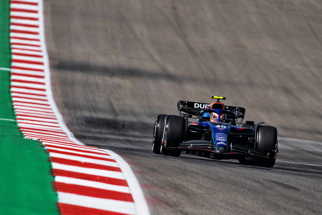 GP STATI UNITI, Logan Sargeant (USA) Williams Racing FW44 Academy Driver.
21.10.2022. Formula 1 World Championship, Rd 19, United States Grand Prix, Austin, Texas, USA, Practice Day.
- www.xpbimages.com, EMail: requests@xpbimages.com © Copyright: Price / XPB Images