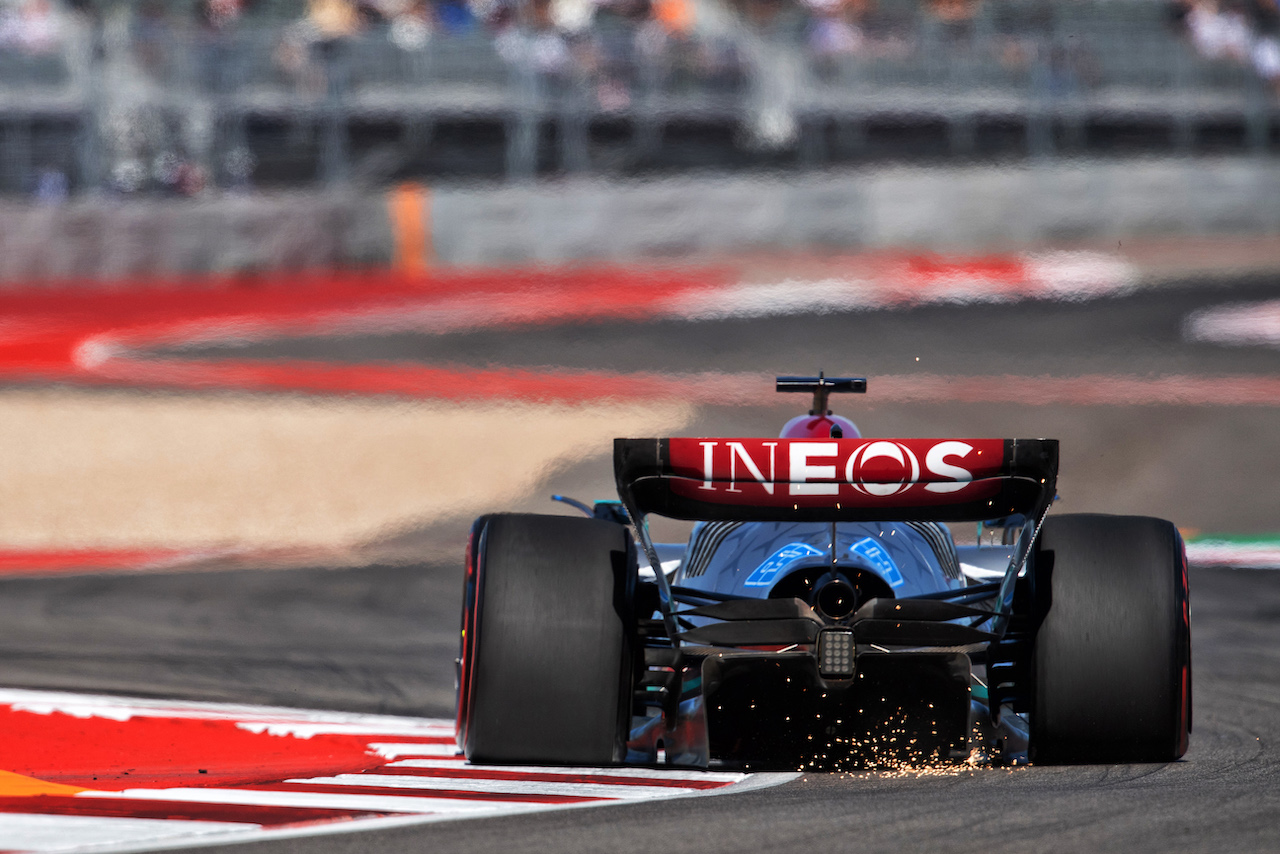 GP STATI UNITI, George Russell (GBR) Mercedes AMG F1 W13.
21.10.2022. Formula 1 World Championship, Rd 19, United States Grand Prix, Austin, Texas, USA, Practice Day.
- www.xpbimages.com, EMail: requests@xpbimages.com © Copyright: Price / XPB Images