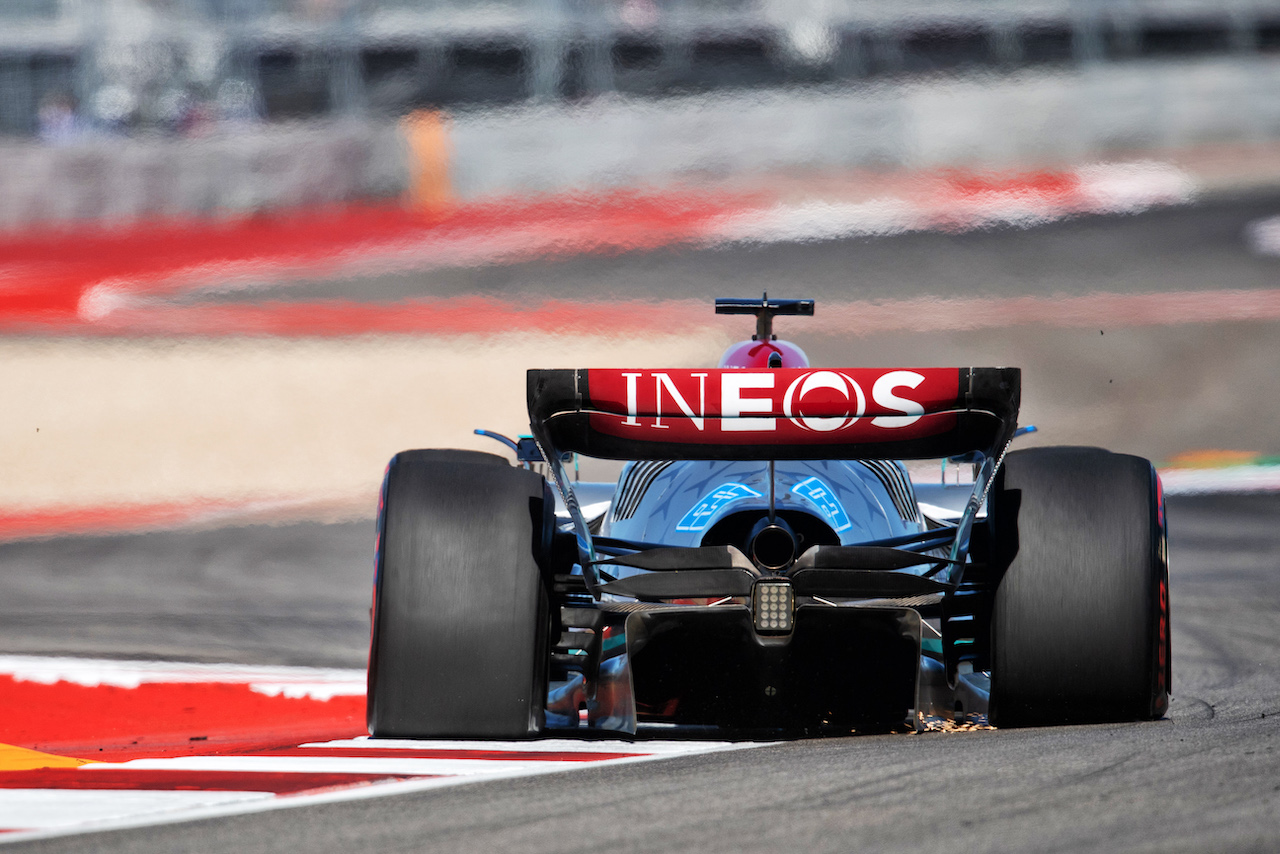 GP STATI UNITI, George Russell (GBR) Mercedes AMG F1 W13.
21.10.2022. Formula 1 World Championship, Rd 19, United States Grand Prix, Austin, Texas, USA, Practice Day.
- www.xpbimages.com, EMail: requests@xpbimages.com © Copyright: Price / XPB Images
