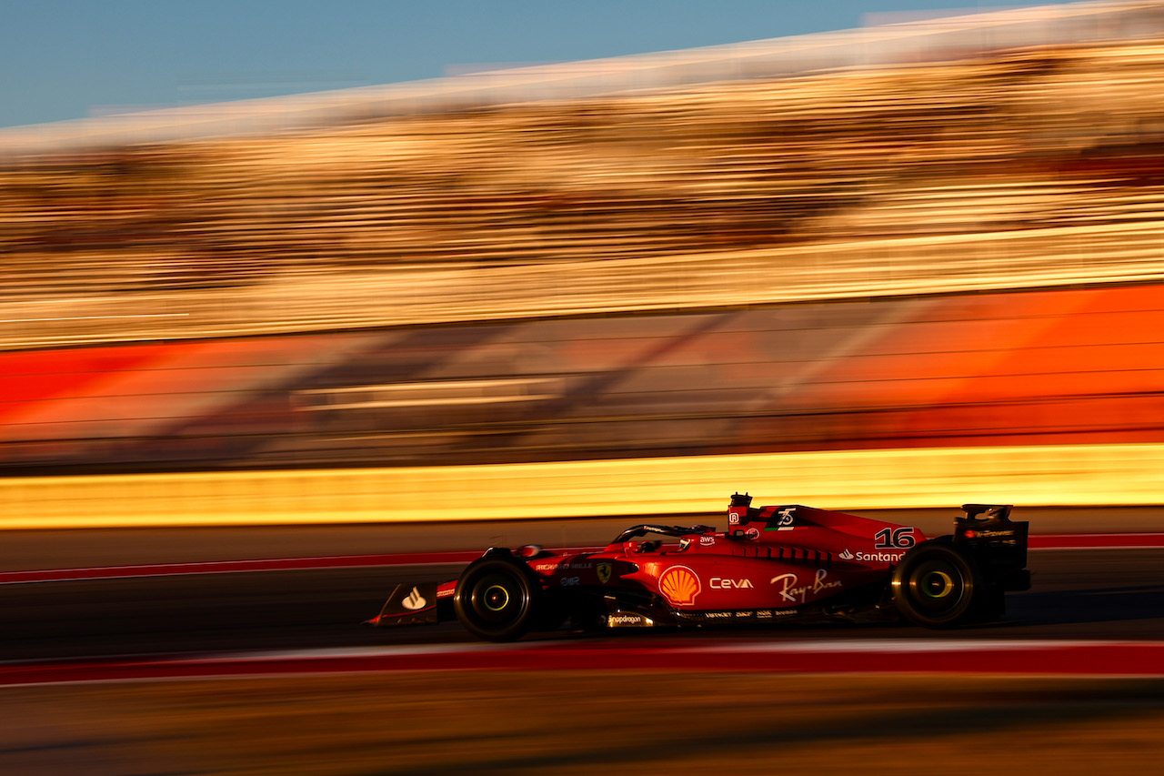 GP STATI UNITI, Charles Leclerc (FRA), Ferrari 
21.10.2022. Formula 1 World Championship, Rd 19, United States Grand Prix, Austin, Texas, USA, Practice Day.
- www.xpbimages.com, EMail: requests@xpbimages.com ¬© Copyright: Charniaux / XPB Images