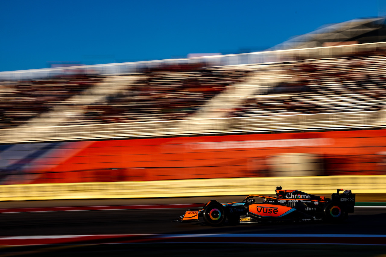 GP STATI UNITI, Daniel Ricciardo (AUS), McLaren F1 Team 
21.10.2022. Formula 1 World Championship, Rd 19, United States Grand Prix, Austin, Texas, USA, Practice Day.
- www.xpbimages.com, EMail: requests@xpbimages.com ¬© Copyright: Charniaux / XPB Images