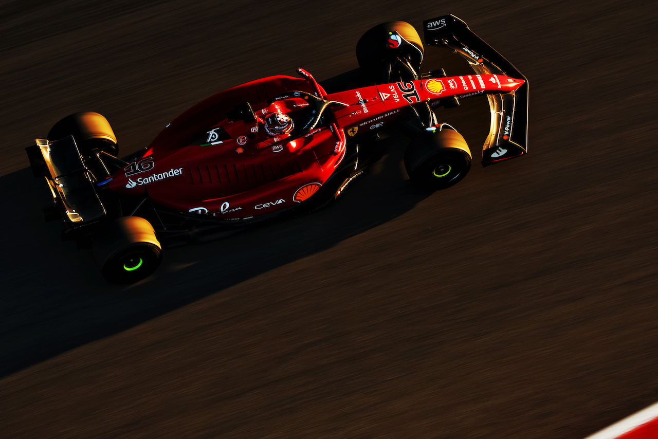 GP STATI UNITI, Charles Leclerc (MON) Ferrari F1-75.
21.10.2022. Formula 1 World Championship, Rd 19, United States Grand Prix, Austin, Texas, USA, Practice Day.
 - www.xpbimages.com, EMail: requests@xpbimages.com © Copyright: Coates / XPB Images
