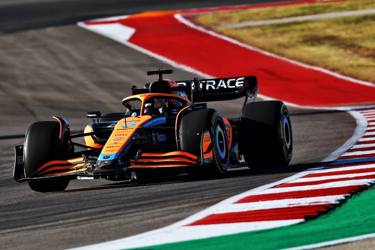 GP STATI UNITI, Daniel Ricciardo (AUS) McLaren MCL36.
21.10.2022. Formula 1 World Championship, Rd 19, United States Grand Prix, Austin, Texas, USA, Practice Day.
 - www.xpbimages.com, EMail: requests@xpbimages.com © Copyright: Coates / XPB Images